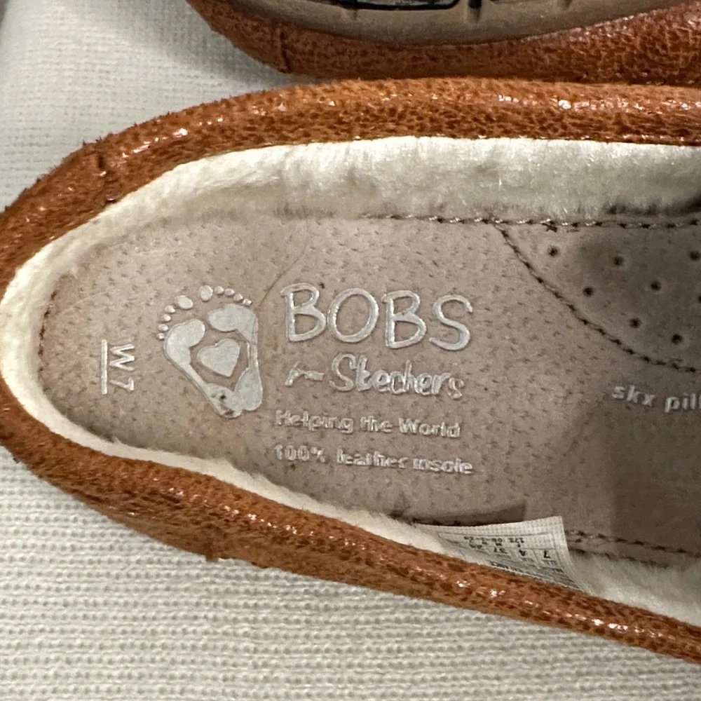 BOBS Brown Slip-On Shoes with faux fur lining